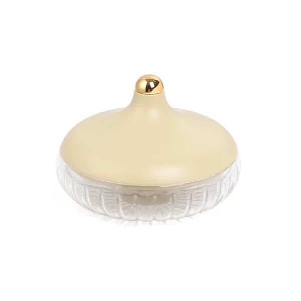 تمرية كبيرة زجاج من جوار - كريمي وذهبي