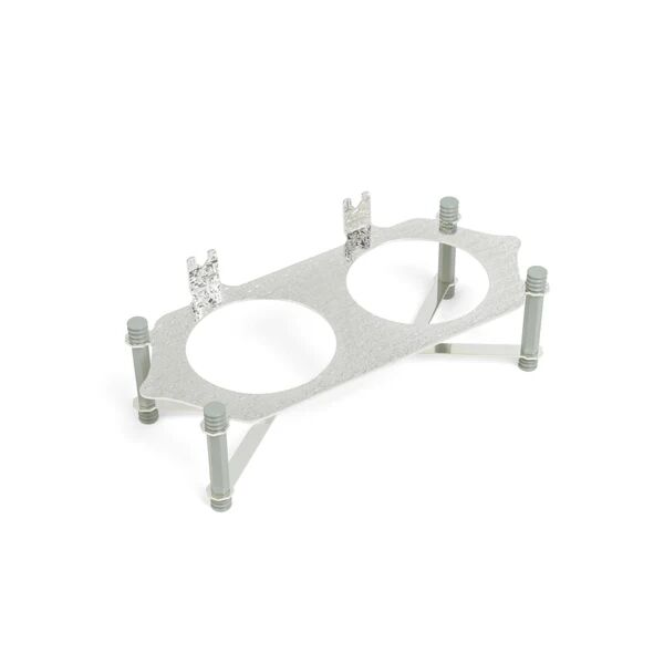 طقم تقديم مكسرات قطعتين مع صينية من جوار - اخضر وفضي