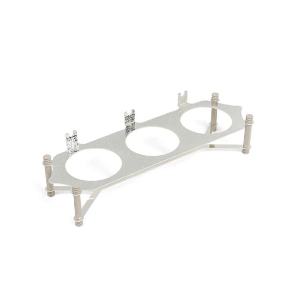 طقم تقديم مكسرات 3 قطع مع صينية من جوار - بيج وفضي