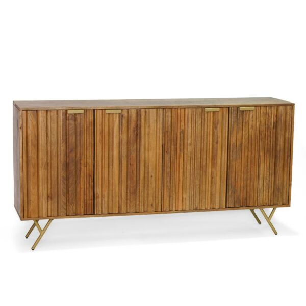 طاولة بوفيه خشب هندي طبيعي 3 باب - 180سم