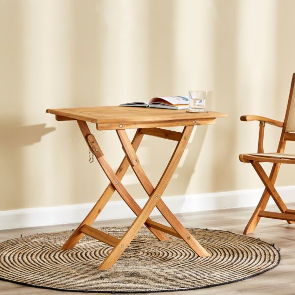 طاولة طعام خارجية قابلة للطي لمقعدين ليزي ساترداي - بني