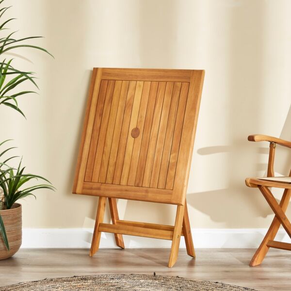 طاولة طعام خارجية قابلة للطي لمقعدين ليزي ساترداي - بني