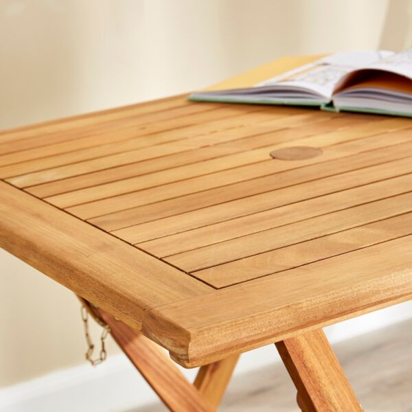 طاولة طعام خارجية قابلة للطي لمقعدين ليزي ساترداي - بني