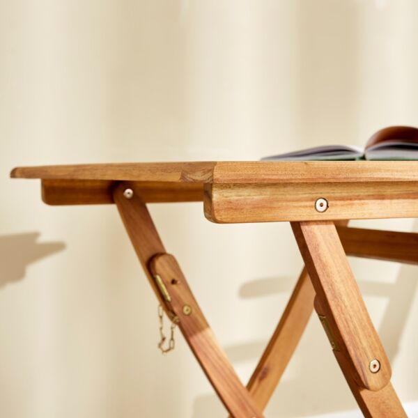 طاولة طعام خارجية قابلة للطي لمقعدين ليزي ساترداي - بني