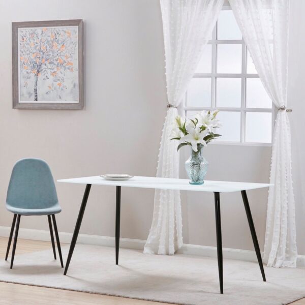 طاولة سفرة 6 مقاعد بسطح زجاج - ويلما