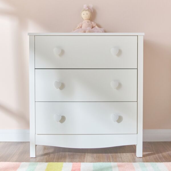 وحدة 3 أدراج هايلي - ابيض