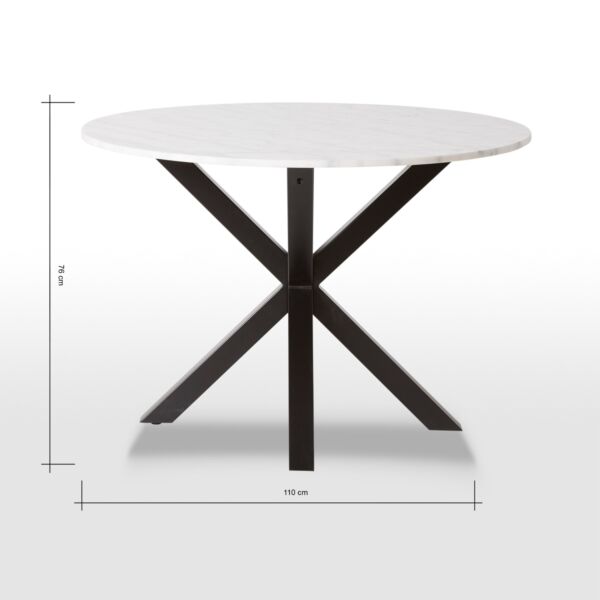 طاولة طعام 4 مقاعد بسطح رخامي هيفين - ابيض