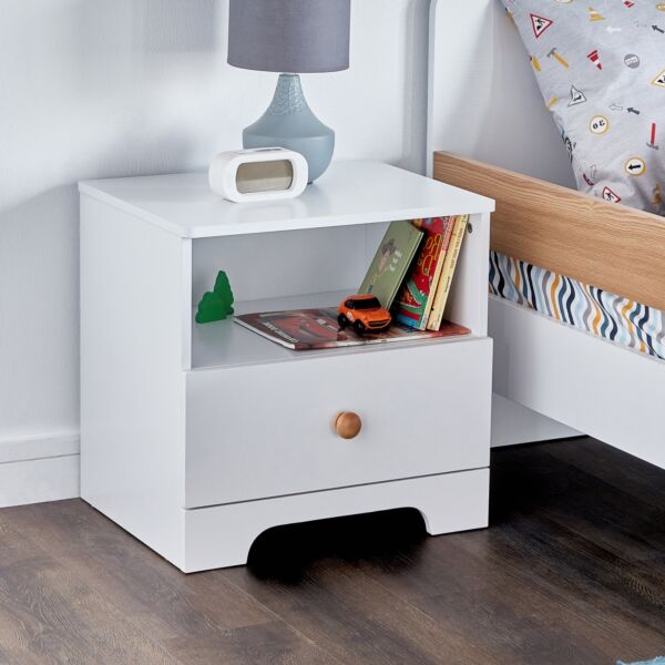 كومودينو بدرج واحدة من سكاي - ابيض