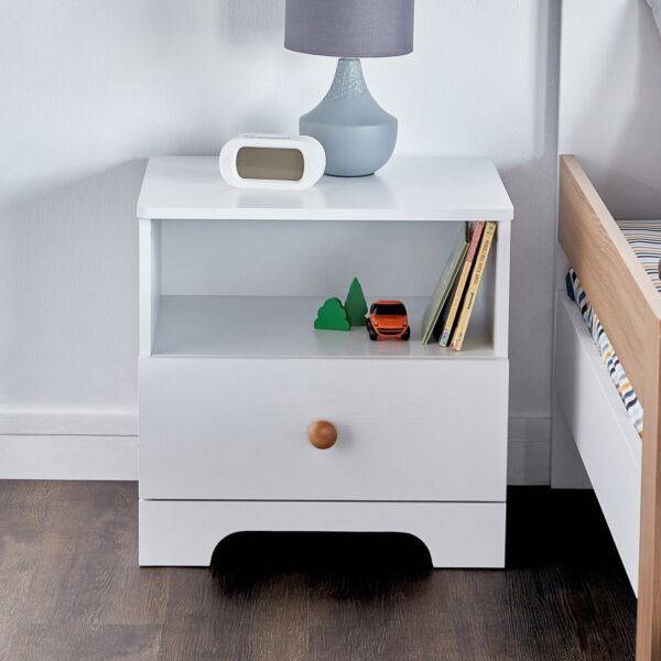 كومودينو بدرج واحدة من سكاي - ابيض