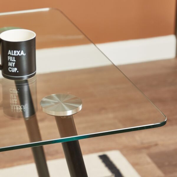 طاولة سفرة بسطح زجاجي لـ6 مقاعد من ويلما