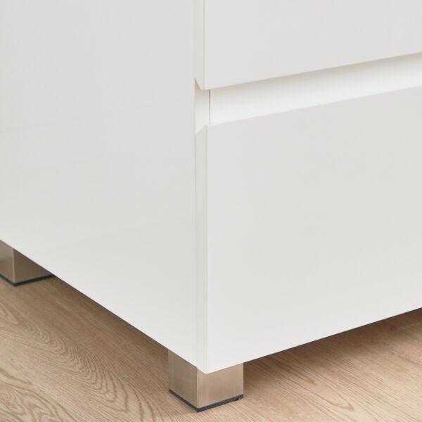 طاولة تزيين مع مرآة فيرونا - ابيض لامع