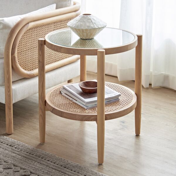 طاولة جانبية بسطح زجاج - أناسا