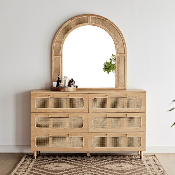 طاولة تزيين 6 أدراج مع مرآة - أناسا