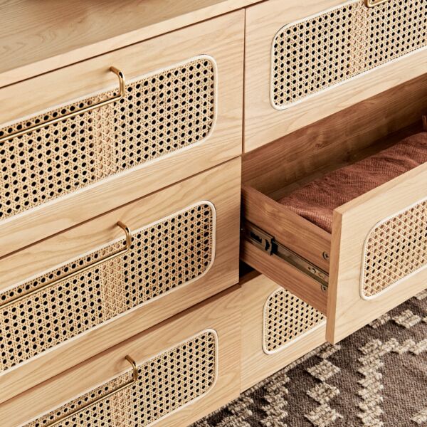 طاولة تزيين 6 أدراج مع مرآة - أناسا