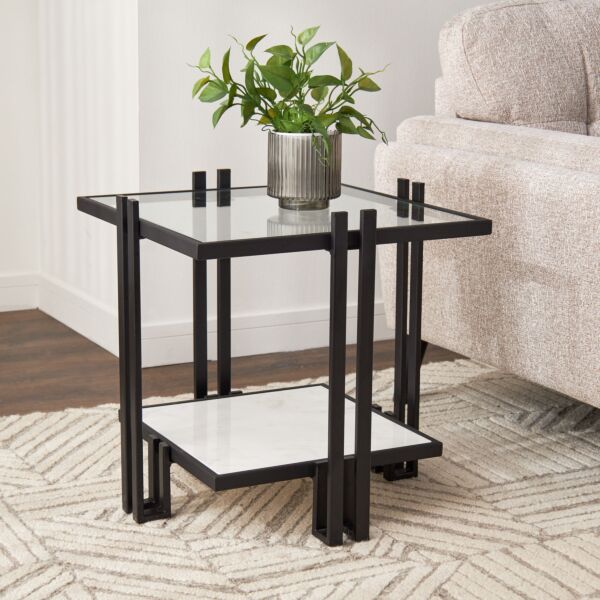 طاولة جانبية بسطح زجاجي - بيتسي