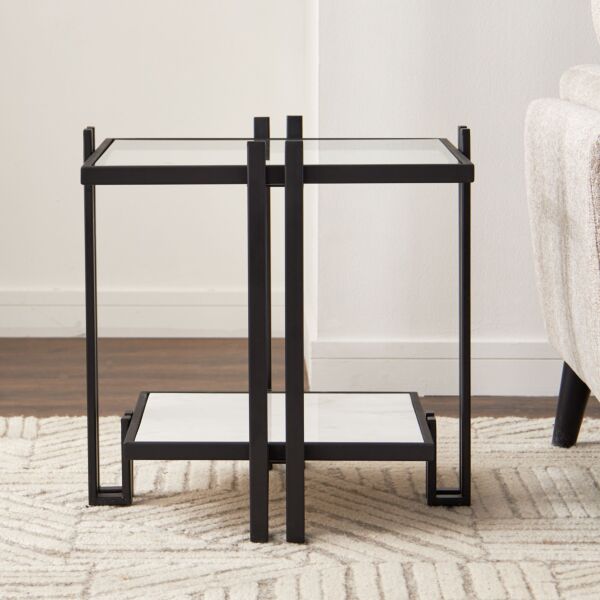 طاولة جانبية بسطح زجاجي - بيتسي