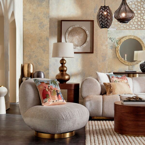 كرسي قماش دوّار - نوماد - بني