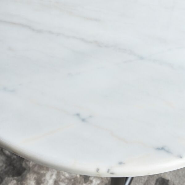 طاولة طعام بسطح رخامي 8 مقاعد كوربيت - ابيض واسود