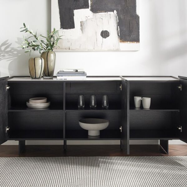 طاولة بوفيه إنترتشيو - أبيض وأسود