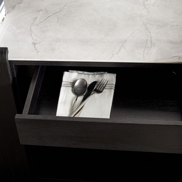 طاولة بوفيه إنترتشيو - أبيض وأسود