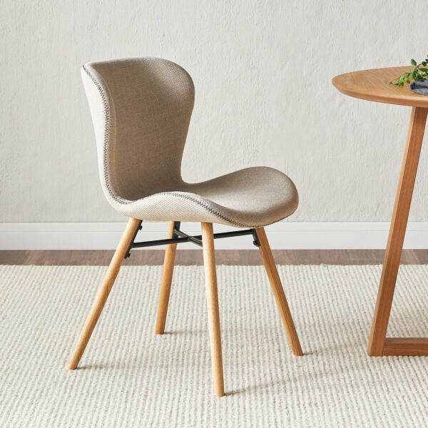 كرسي طعام قماش سفين - بيج