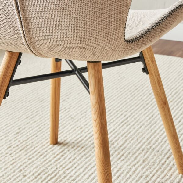 كرسي طعام قماش سفين - بيج