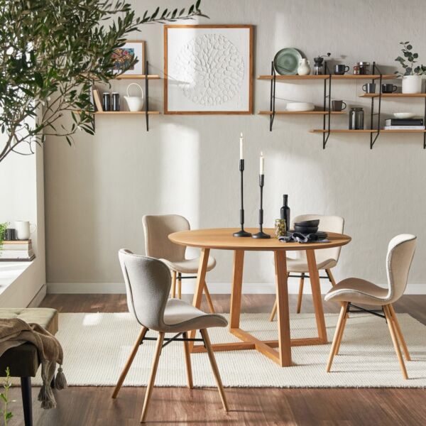 كرسي طعام قماش سفين - بيج