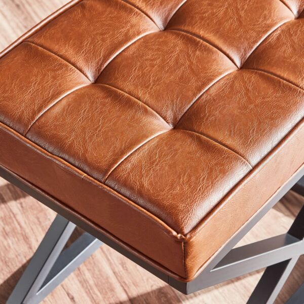 مقعد و مسند قدم جلد صناعي ماجنس - بني