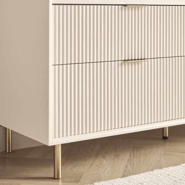 طاولة تزيين مع مرآة ميزون - بيج وذهبي