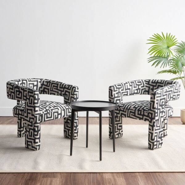 طقم جلسة شاي مقعدين بسطح خشب - راندل