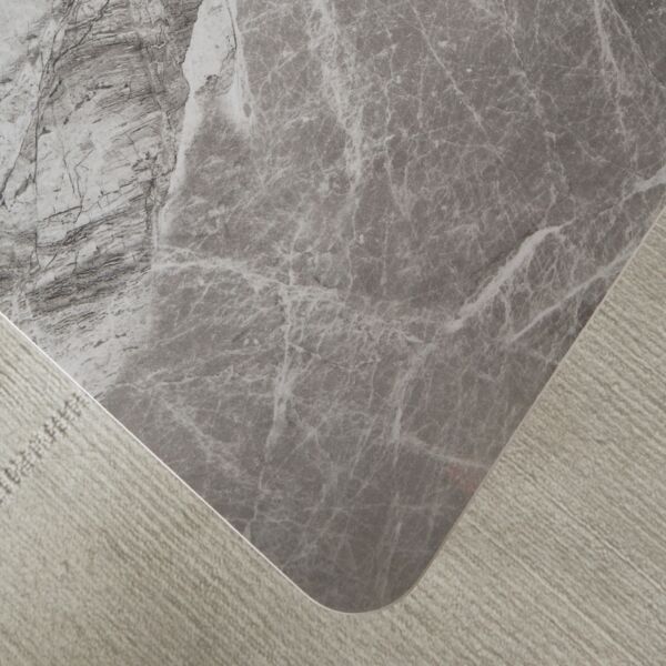 طاولة طعام بسطح سيراميك 8 مقاعد تشاركول - رمادي واسود