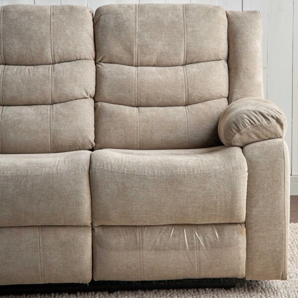 كنبة استرخاء قابلة للضبط 3 مقاعد بمنفذ شحن كايدن - بيج