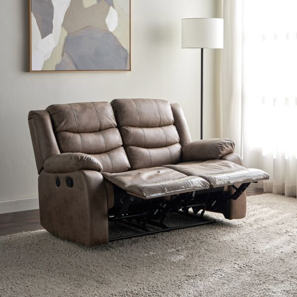 كنبة استرخاء مقعدين قابلة للضبط بمنفذ شحن كايدين - بني