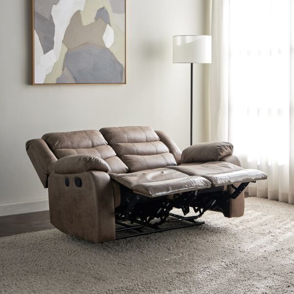 كنبة استرخاء مقعدين قابلة للضبط بمنفذ شحن كايدين - بني