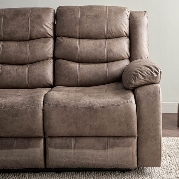 كنبة استرخاء مقعدين قابلة للضبط بمنفذ شحن كايدين - بني