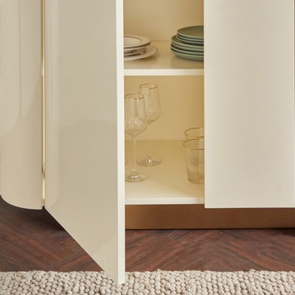 بوفيه جانبي جيميناي - ابيض وذهبي