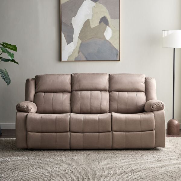 كنبة استرخاء 3 مقاعد قابلة للضبط باسكن - بني