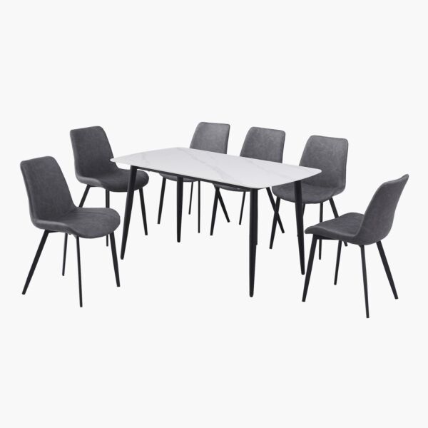 طاولة سفرة بسطح سيراميك لـ 6 مقاعد - فينيت