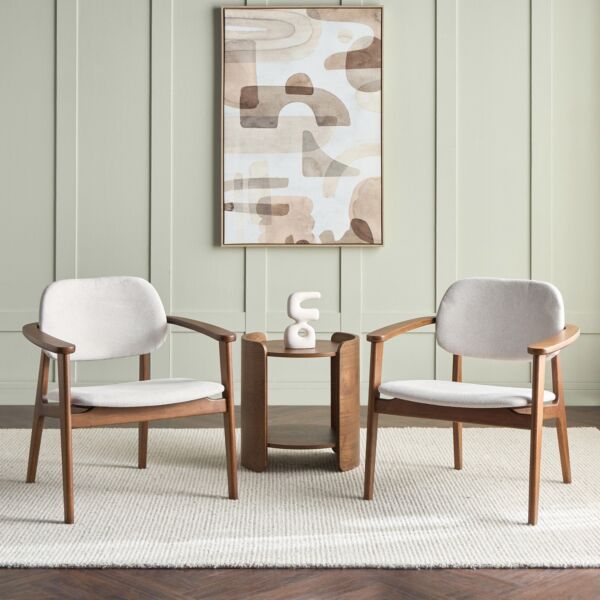 طقم طاولة قهوة بمقعدين مالفرن - بيج