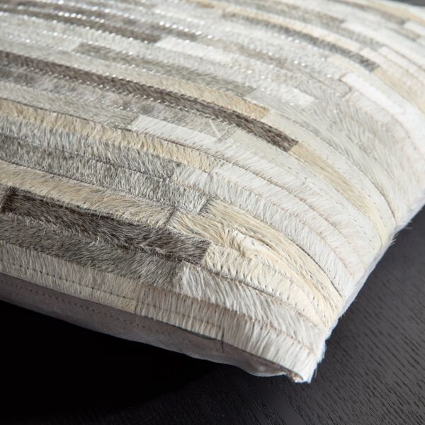 وسادة محشوة منسوجة تجريدية مارفا 50x50 سم - رمادي وعاجي