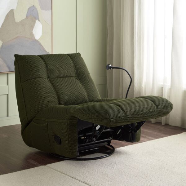 كرسي استرخاء مفرد هزاز دوار ديربي - أخضر