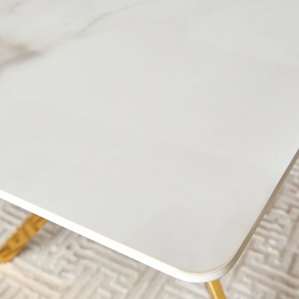 طاولة سفرة بسطح رخام 6 مقاعد - هامليتس