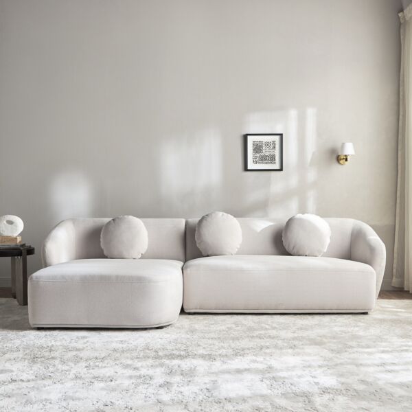 كنب زاوية يسار أدير - بيج