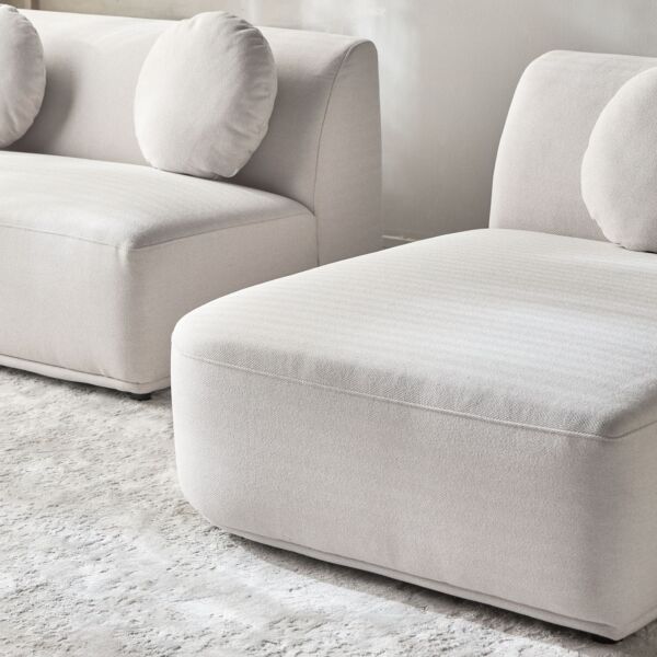 كنب زاوية يمين أدير - بيج