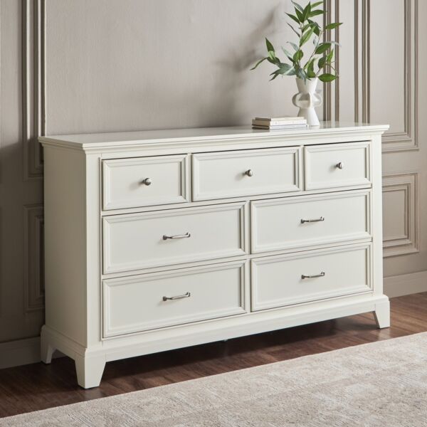 طاولة تزيين بـ7 أدراج إيستيت - ابيض