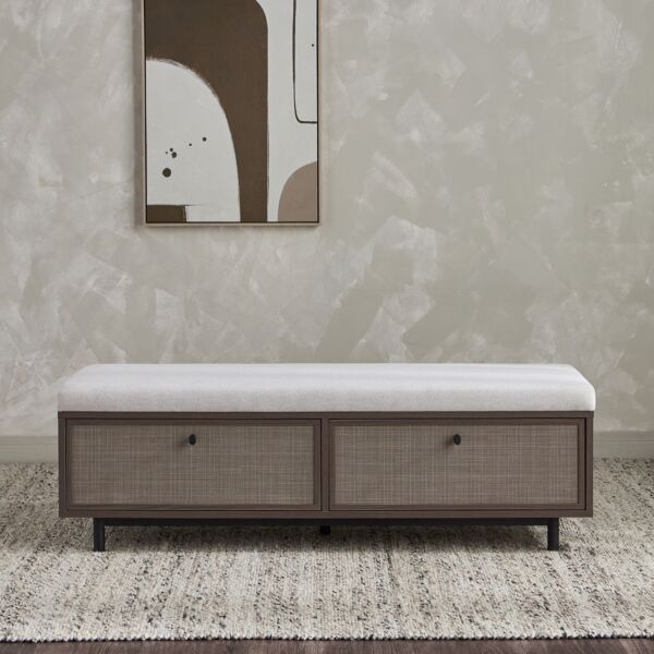 مقعد بنش قماشي بمساحة تخزين - موندو