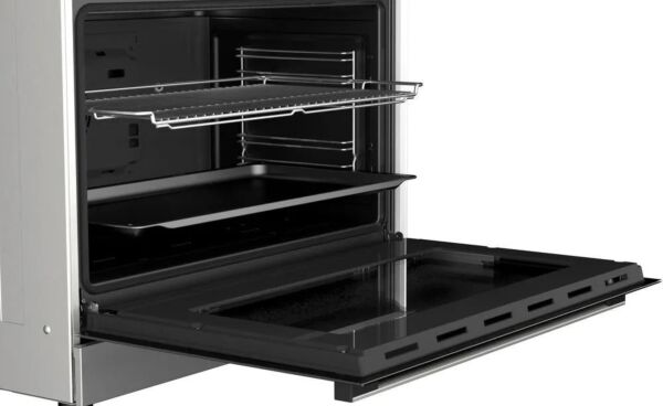 فرن غاز بوش 5 شعلات 125 لتر أمان كامل - فضي وأسود