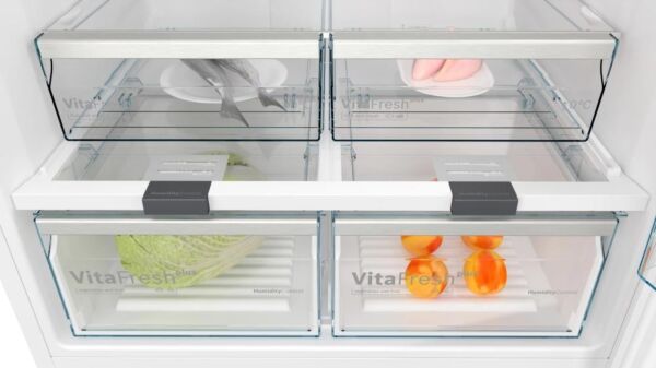 ثلاجة بوش قائمة بذاتها بفريزر علوي 858 لتر - أبيض