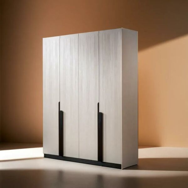 خزانة ملابس 4 أبواب بوما - بيج واسود