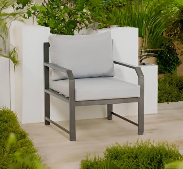 كنب جلسة خارجيه مفرد نيس - رمادي